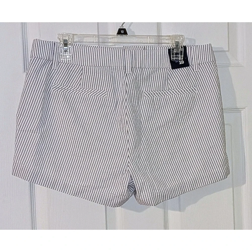 J.‎ Crew 3 1/2 Inch Seersucker Stripe Shorts Size 10 Blue White NWT $ 60